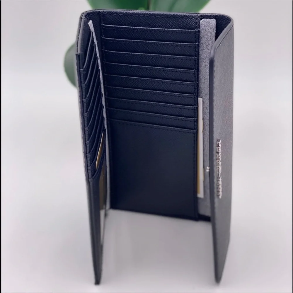 Michael Kors Trifold Wallet Black Silver
